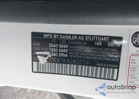 2019 Mercedes-Benz Cls 450 4Matic z USA, uszkodzony, nr VIN WDD2J5KB7KA040774